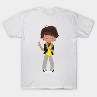 Rock Boy, Latino Boy, Microphone, Band Singer T-Shirt